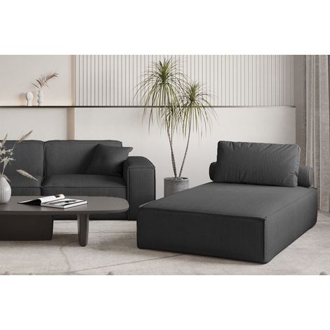 Chaiselongue Sezlong Liege CELES PREMIUM in Stoff Scala Schwarz (1/3)