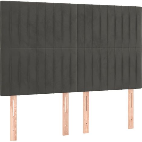 Maison Exclusive - Testiera Grigio Scuro 144x5x118/128 cm Velluto