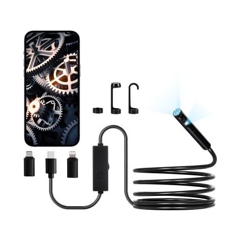 Caméra Endoscopique Double Objectif Endoscope pour Android iOS (1/5)