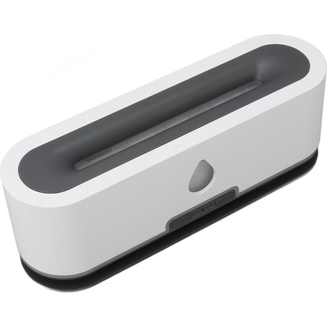 Humidificateur à diffuseur de flamme silencieux avec minuterie 2h/4h, télécommande, humidificateur d'aromathérapie et lumière 7 couleurs, 100-240 V, blanc, prise européenne (1/5)