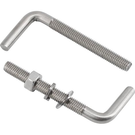 Boulons d'ancrage en L - Lot de 50 - Acier Inox 304 - Fixation Béton Robuste - Fondations et Maçonnerie - M4 x 50 mm (1/5)