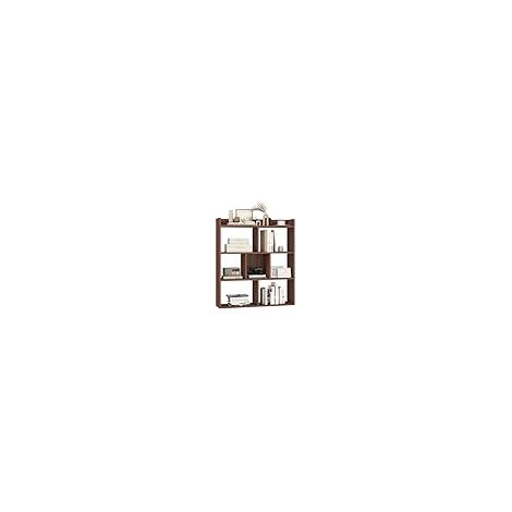COSTWAY Libreria a Cubi con 7 Scomparti, Mensola Espositiva per l'Archiviazione, Libreria in Legno con Dispositivi Anti-Ribaltamento, per Studio Soggiorno, 80x20x90 cm (Marrone) (1/5)