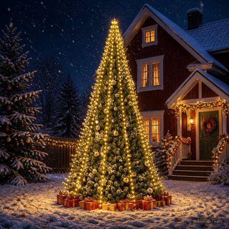 vidaXL Luces del árbol de Navidad 500 LED Blanco Cálido 500 cm (1/5)