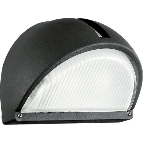 Applique Esterno Contemporanea Onja Alluminio Nero Vetro Bianco 1 Luce E27