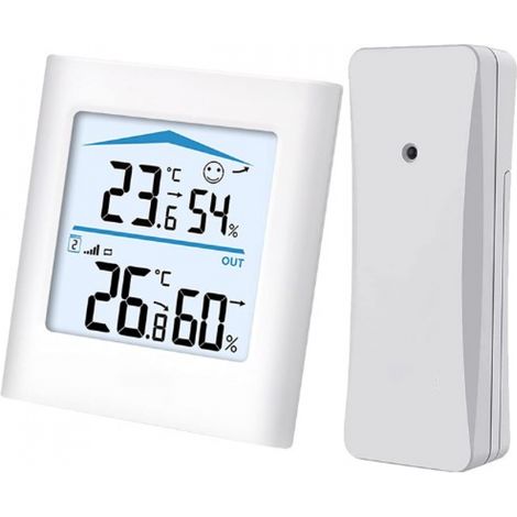 Drahtlose Wetterstation mit Außensensor, digitalem Thermometer und Hygrometer zur Temperaturmessung (1/4)
