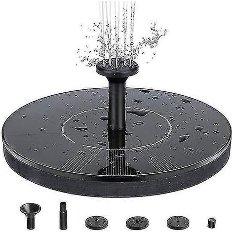Fontaine à eau solaire 16 cm noire (1/4)