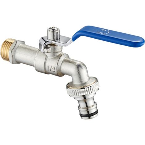 1/2'' Inch Premium Brass Water Faucet, Rust and Freeze Resistant for Garden, Washing Machine, Rain Barrel (1/5)