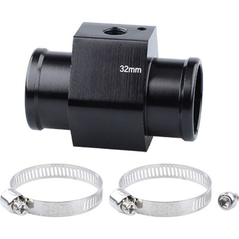 Sensore di temperatura dell'acqua da 32 mm con adattatore per sonda. Raccordo per tubo del radiatore dell'auto. Manometro universale in alluminio. (1/5)