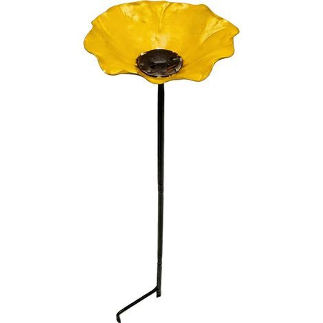 Mangeoire à papillons sur piquet de fleurs en métal-Jaune (1/2)