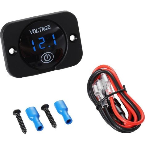 1 Pièce Voltmètre numérique LED DC 12 V/24 V, jauge de tension étanche à montage sur panneau, testeur de batterie pour voiture, bateau, moto, camion, camping-car, ATV, UTV (1/5)