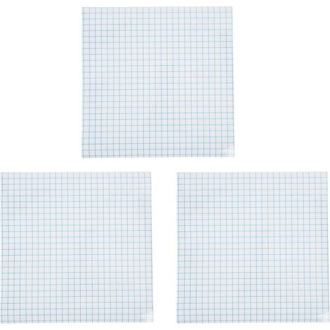 Lot de 3 rouleaux de ruban adhésif transparent en vinyle avec grille d'alignement bleue, idéal pour la réalisation de stickers, panneaux et autocollants pour vitres.