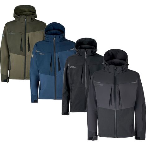 U-Power Verve Softshell-Arbeitsjacke - L - Schwarze
