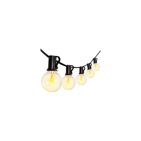 Guirlande lumineuse d'extérieur, 7,6 m, 25 ampoules, lumière chaude, décoration de Noël et d'ambiance (1/5)