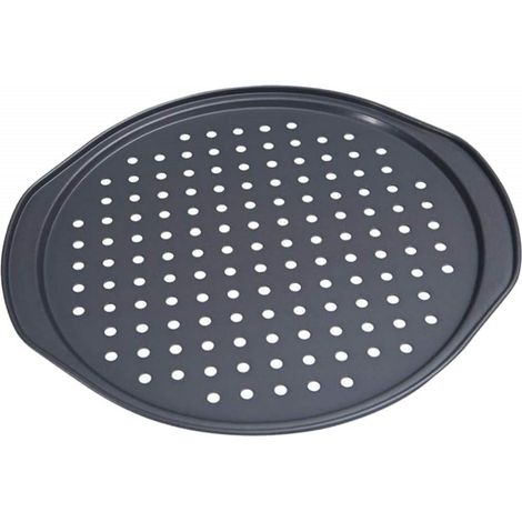 Pizza Pan - 35 x 33 x 1.5 cm - Carbon Steel - Perforated - Nonstick Coating - Oven Dishwasher Freezer Safe - 1 Unit (1/5)