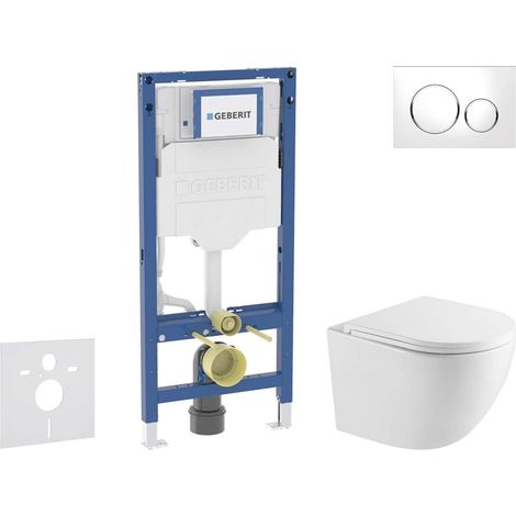 Geberit Duofix - Set de bâti-support, cuvette Oudee et abattant softclose, plaque de déclenchement Sigma20, blanc/chrome SANI11CA3196