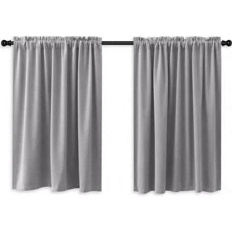 Rideaux courts, lot de 2, en polyester, pour cuisine et chambre (1/5)