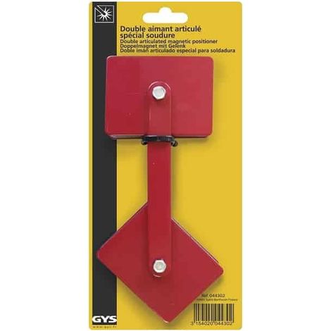 GYS – Aimant de soudeur double articulé 44302 – Force de maintien 20 kg – Angle réglable 0-180° – Dimensions 204 x 86 x 28 mm