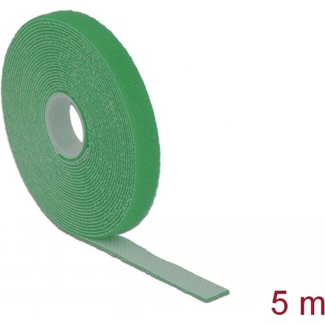 Delock Cinta de gancho y bucle en rollo LA 5 m x AN 13 mm verde