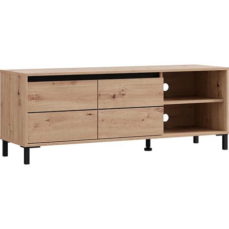 mobile soggiorno porta tv 2 ante bellahome "grosseto" quercia 122x40x33,2 cm (1/4)