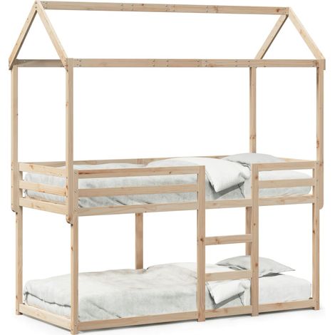 Maison Exclusive - Cama litera con techo madera maciza de pino 80