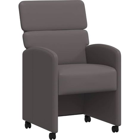 Esszimmerstühle mit Rollen 2 pcs Grau 58 x 65 x 98 cm vidaXL