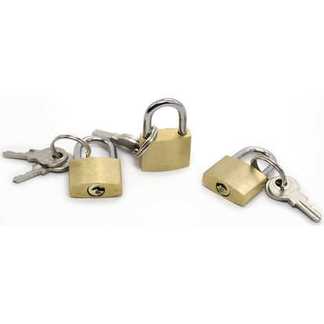 3 Stück Vorhängeschloss,20mm Schloss Klein mit 6 schlüssel,Vorhängeschlösser für Rucksäcke,Reisetaschen,Werkzeugkisten,Kellerschloss,Spind,Koffer,Fitnessstudio Schließfächer,Fahrradschloss