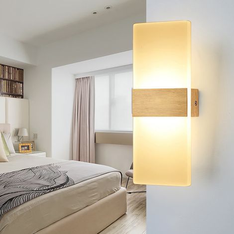 LED Wandleuchte Wandlampen,12W Innenleuchte Warmweiß Modern LED Wandlampe IP44 Acryl Wandbeleuchtung Energiesparend Flurlampe Badlampe Für Wohnzimmer Badezimmer Treppenhaus Energieklasse A++ (1/4)