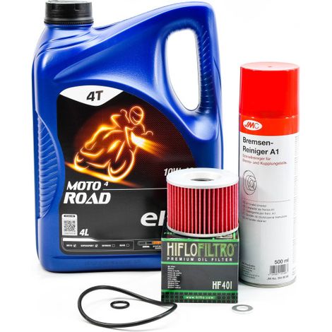 Kit Entretien Vidange pour KAWASAKI ZZR 1100 de 1990 à 2001 - ELF MOTO 4 ROAD 10w40 4L