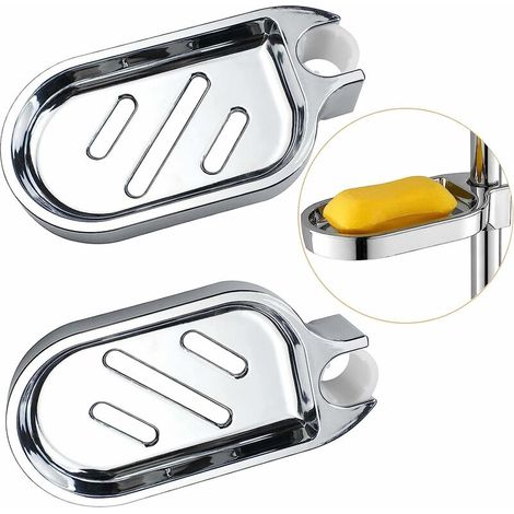 2 x Duschseifenschale ohne Bohren, 22 m, ABS-Kunststoff-Duschseifenschale, verstellbare Duschseifenschale, langlebige Duschseifenschale, Seifenschale für Dusche, Waschbecken und Küchenspüle (1/5)