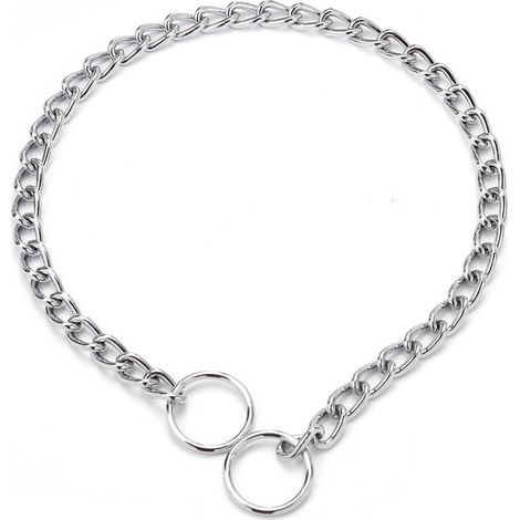 Collier pour chien/chat, chaîne en fer soudé sans soudure, résistant aux morsures, couleur argent, 0,35 x 60 cm / 0,14 x 23,6 pouces (1/5)