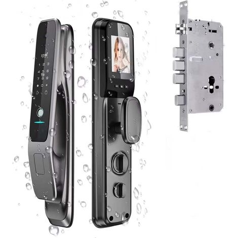 Cerradura inteligente BEAFACE con reconocimiento facial 3D y video,resistente al agua IP67,con cámara y cerradura integrada,para puertas de entrada (1/5)