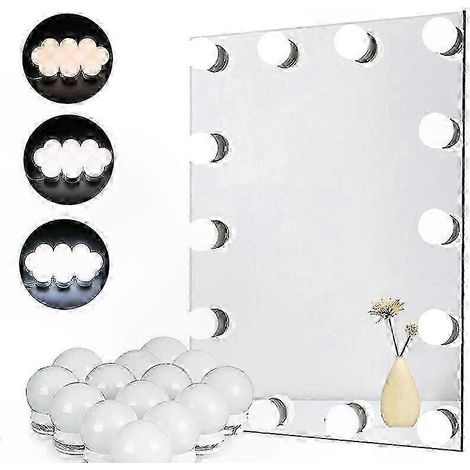 Ampoule LED de miroir de salle de bain, gradable, 3 températures de couleur, sans miroir inclus, pour coiffeuse et éclairage mural. (1/5)