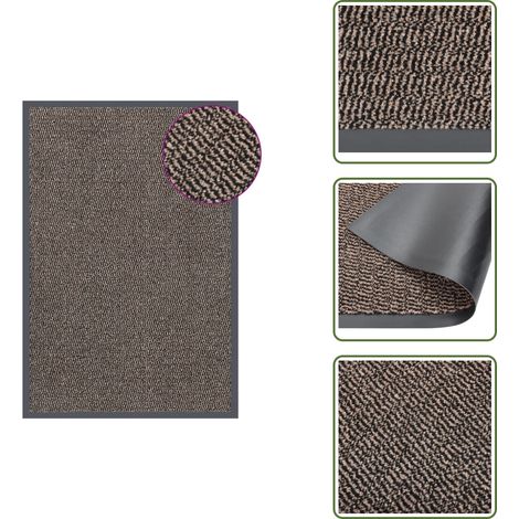 Paillasson touffeté 80x120 cm Marron foncé - Tapis D'entrée - Paillasson - Matelas D'accueil - Entrée Intérieur - Décoration Intérieure (1/5)