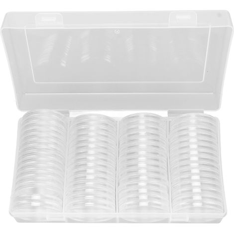 Transparente Münzaufbewahrungsbox für 60 Münzkapseln (41 mm) – Aufbewahrungsbox für Münzsammler (1/5)