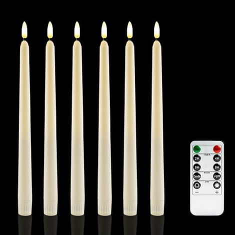BelleRise - Lot de 6 guirlandes lumineuses LED à piles avec télécommande et minuterie, lumière blanche chaude scintillante en véritable cire DD (1/5)