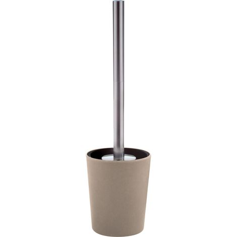 Brosse WC à Poser Porte-Balai Toilette Pot à Balai Takeo Fibres Naturelles Bambou Taupe