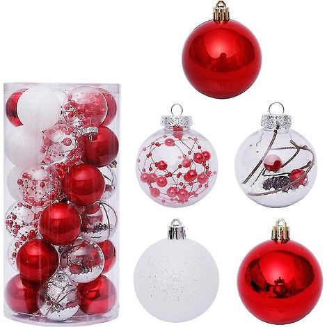 Décorations de Noël : Boules de Noël incassables (30 pièces) pour décorer votre sapin pendant les fêtes. (1/5)