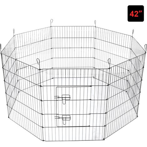 8 Panel Pet Puppy Playpen Folding Dogs Cats Rabbits Run Cage 42" (1/5)