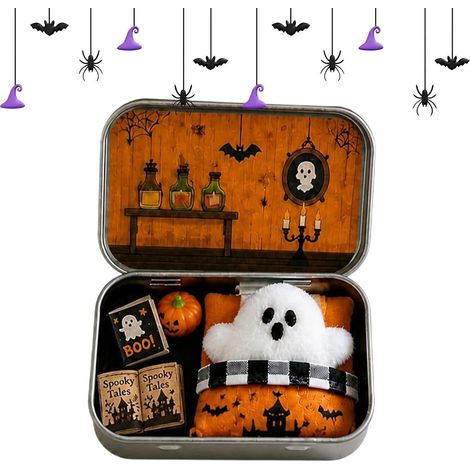Fantôme dans Une boîte – Décoration de Table d'halloween, Outil en étain pour scène Miniature, Chambre d'enfant, matériau polymère  Accessoire de Table de Chevet d'étude de Chambre à Coucher (1/5)