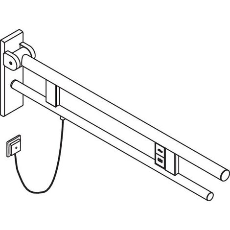 HEWI 900.50.20960 Poignée DX SK Duo (B), gauche, 850, chasse d'eau/WC-FKT (1/2)