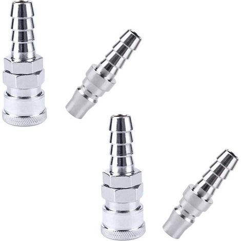 Raccord Rapide Air Comprimé 2 Paires SH20 + PH20 Flexible D'air Raccords Rapides Connecteur Coupleur Compresseur Raccord Pneumatique Raccord de Compresseur Raccord Rapide Pneumatique (1/4)