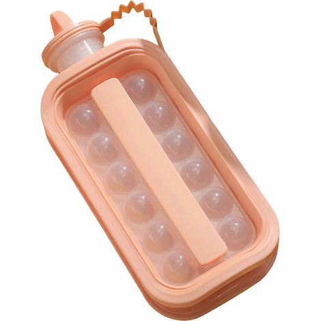 Moule à glaçons pliable 2 en 1 pour hockey, bouilloire, bouteille à glaçons sphériques, sans BPA, de qualité alimentaire, à pression rapide, bouteille portable pour l'été, la salle de sport et les voy (1/5)