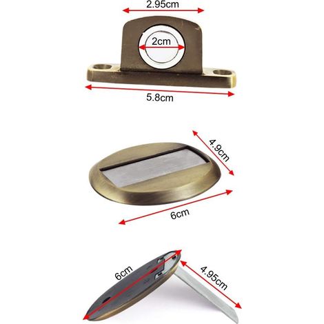 1 Pièce Forte Magnétique Butée de Porte en métal Arrêt Résistant à avec 3 m Vis Auto-Adhésives de Dissimulation Montées au Sol, Lot de 1, Bronze, Conçu pour un usage répété sans perte de précision (1/5)