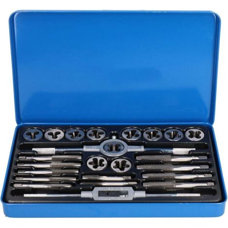 1/8"-1/2" SAE Gewindebohrer- und Schneideisensatz + Dicken 24-teilig (1/4)