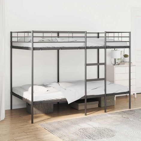 Etagenbett ohne Matratze Schwarz 100x200 cm Stahl (1/5)