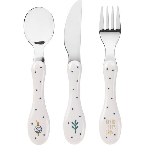 Set de couverts pour enfants 3 pièces Cuillère Fourchette Couteau Manche en plastique en acier inoxydable/Coutlery 3 pcs Garden Explorer (1/3)