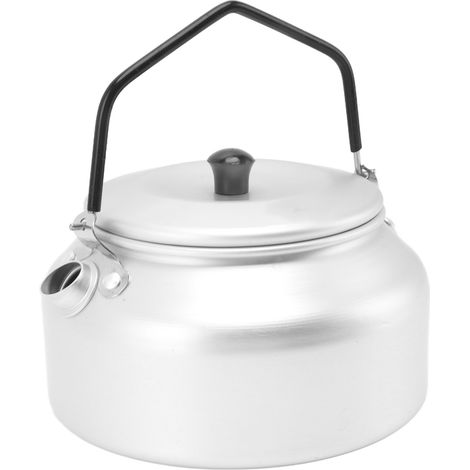Leichter Campingkessel aus Aluminiumlegierung, tragbare Teekanne und Kaffeemaschine für Grillabende im Freien, silberfarben (1/5)