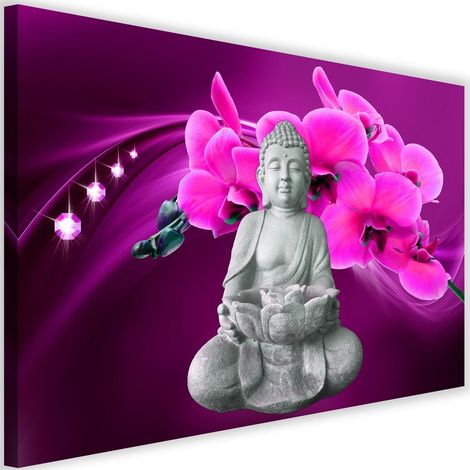 Tableau déco Orchidée de bouddha rose 60x40 (1/5)