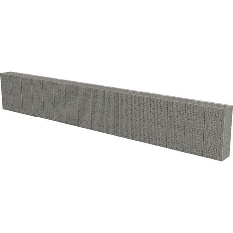 Muro de gavionescon cubiertas acero galvanizado 900x50x150 cm vidaXL