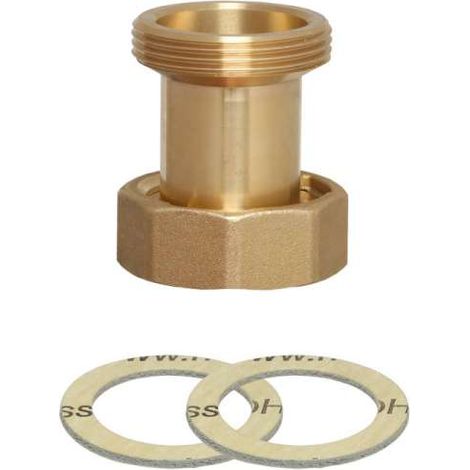 Verlängerung Messing RG Pumpen 1 1/2" IG x 1 1/2" AG x 50 mm für 130mm DN25 Pumpen auf 180 mm AX0005